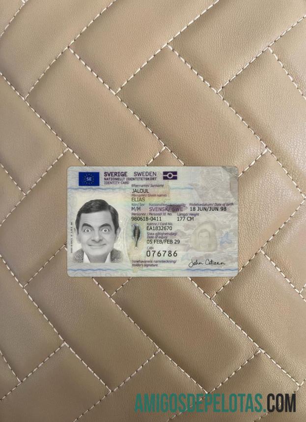 Sweden ID Card 2024 Present olhar de foto frente exemplo